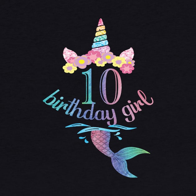 10th Birthday girl t-shirt 10 years old party gift by Grabitees